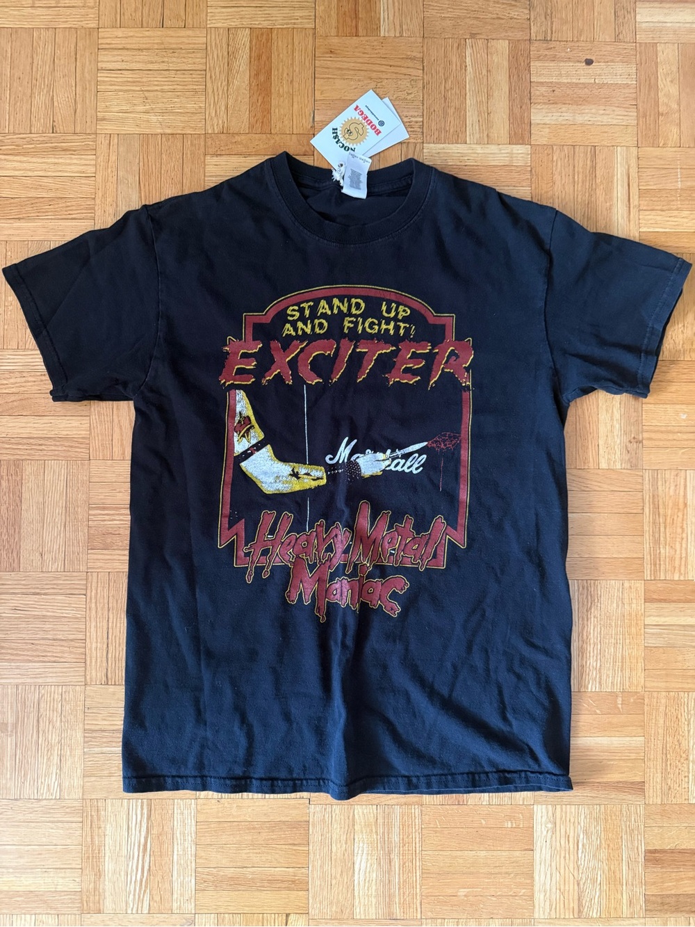 Exciter "Stand Up and Fight" Black Graphic Band Tee